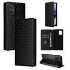 For Motorola Moto G55 5G Cubic Grid Texture Flip Leather Phone Case(Black) - 1