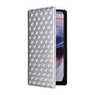 For Motorola Moto G55 5G Cubic Grid Texture Flip Leather Phone Case(Silver) - 2