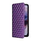 For Motorola Moto G55 5G Cubic Grid Texture Flip Leather Phone Case(Purple) - 2