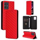For Motorola Moto G64 5G / G64y 5G / G54 5G Cubic Grid Texture Flip Leather Phone Case(Red) - 1