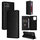 For Motorola Moto G75 5G Cubic Grid Texture Flip Leather Phone Case(Black) - 1