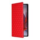 For Motorola Moto G75 5G Cubic Grid Texture Flip Leather Phone Case(Red) - 2