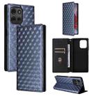 For Motorola Moto G75 5G Cubic Grid Texture Flip Leather Phone Case(Blue) - 1