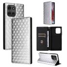 For Motorola Moto G75 5G Cubic Grid Texture Flip Leather Phone Case(Silver) - 1