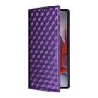For Motorola Moto G75 5G Cubic Grid Texture Flip Leather Phone Case(Purple) - 2