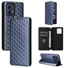For Motorola Moto G84 5G Cubic Grid Texture Flip Leather Phone Case(Blue) - 1