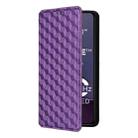 For Motorola Moto G84 5G Cubic Grid Texture Flip Leather Phone Case(Purple) - 2