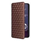 For Motorola Moto G84 5G Cubic Grid Texture Flip Leather Phone Case(Brown) - 2