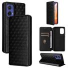 For Motorola Moto G85 5G / S50 Neo 5G Cubic Grid Texture Flip Leather Phone Case(Black) - 1