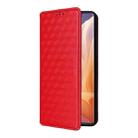 For Motorola Moto G85 5G / S50 Neo 5G Cubic Grid Texture Flip Leather Phone Case(Red) - 2