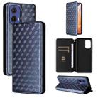 For Motorola Moto G85 5G / S50 Neo 5G Cubic Grid Texture Flip Leather Phone Case(Blue) - 1