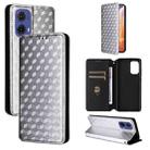 For Motorola Moto G85 5G / S50 Neo 5G Cubic Grid Texture Flip Leather Phone Case(Silver) - 1