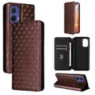 For Motorola Moto G85 5G / S50 Neo 5G Cubic Grid Texture Flip Leather Phone Case(Brown) - 1