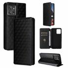 For Motorola ThinkPhone Cubic Grid Texture Flip Leather Phone Case(Black) - 1