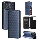 For Motorola ThinkPhone Cubic Grid Texture Flip Leather Phone Case(Blue) - 1