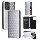 For Motorola ThinkPhone Cubic Grid Texture Flip Leather Phone Case(Silver) - 1
