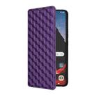 For Motorola ThinkPhone Cubic Grid Texture Flip Leather Phone Case(Purple) - 2