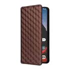 For Motorola ThinkPhone Cubic Grid Texture Flip Leather Phone Case(Brown) - 2