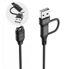 For Garmin Fenix 8 / Fenix 7 xDfind 2 in 1 Type-C and USB-A Ports Watch Charging Cable, Length: 1m(Black) - 2