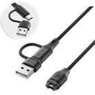 For Garmin Fenix 8 / Fenix 7 xDfind 2 in 1 Type-C and USB-A Ports Watch Charging Cable, Length: 1m(Black) - 3