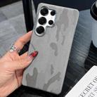 For Samsung Galaxy S25 Ultra 5G Camouflage Leather Metal Frame MagSafe PC Phone Case(Titanium Grey) - 1
