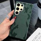 For Samsung Galaxy S24 Ultra 5G Camouflage Leather Metal Frame MagSafe PC Phone Case(Army Green) - 1