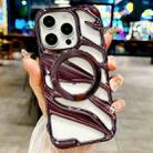 For iPhone 16 Pro Cooling Hollow Electroplating TPU MagSafe Phone Case(Purple) - 1