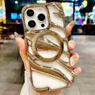 For iPhone 13 Pro Max Cooling Hollow Electroplating TPU MagSafe Phone Case(Gold) - 1