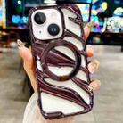 For iPhone 13 Cooling Hollow Electroplating TPU MagSafe Phone Case(Purple) - 1
