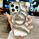 For iPhone 12 Pro Max Cooling Hollow Electroplating TPU MagSafe Phone Case(Silver) - 1