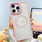 For iPhone 14 Pro Transparent Glitter Starry Sky Top Diamond Frosted MagSafe Phone Case(Pink) - 1