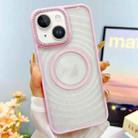 For iPhone 13 Transparent Glitter Starry Sky Top Diamond Frosted MagSafe Phone Case(Pink) - 1