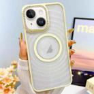 For iPhone 13 Transparent Glitter Starry Sky Top Diamond Frosted MagSafe Phone Case(Cream Yellow) - 1