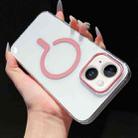 For iPhone 15 High Transparency PC MagSafe Phone Case(Pink) - 1