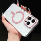 For iPhone 16 Pro High Transparency PC MagSafe Phone Case(Pink) - 1