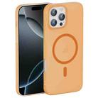 For iPhone 16 Pro Translucent Frosted Skin PC MagSafe Phone Case(Orange) - 1