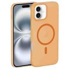 For iPhone 16 Plus Translucent Frosted Skin PC MagSafe Phone Case(Orange) - 1