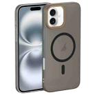 For iPhone 16 Translucent Frosted Skin PC MagSafe Phone Case(Black) - 1