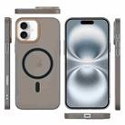 For iPhone 16 Translucent Frosted Skin PC MagSafe Phone Case(Black) - 2