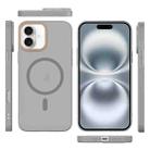 For iPhone 16 Translucent Frosted Skin PC MagSafe Phone Case(Grey) - 2