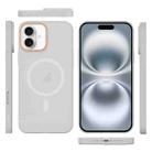 For iPhone 16 Translucent Frosted Skin PC MagSafe Phone Case(White) - 2