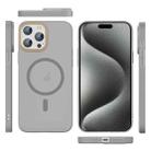 For iPhone 15 Pro Max Translucent Frosted Skin PC MagSafe Phone Case(Grey) - 2