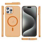 For iPhone 15 Pro Max Translucent Frosted Skin PC MagSafe Phone Case(Orange) - 2