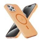 For iPhone 15 Pro Max Translucent Frosted Skin PC MagSafe Phone Case(Orange) - 3