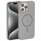 For iPhone 15 Pro Translucent Frosted Skin PC MagSafe Phone Case(Grey) - 1