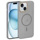 For iPhone 15 Plus Translucent Frosted Skin PC MagSafe Phone Case(Grey) - 1