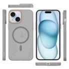 For iPhone 15 Plus Translucent Frosted Skin PC MagSafe Phone Case(Grey) - 2