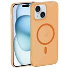 For iPhone 15 Plus Translucent Frosted Skin PC MagSafe Phone Case(Orange) - 1