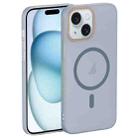 For iPhone 15 Plus Translucent Frosted Skin PC MagSafe Phone Case(Sierra Blue) - 1