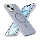 For iPhone 15 Plus Translucent Frosted Skin PC MagSafe Phone Case(Sierra Blue) - 3